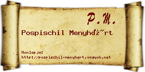 Pospischil Menyhért névjegykártya